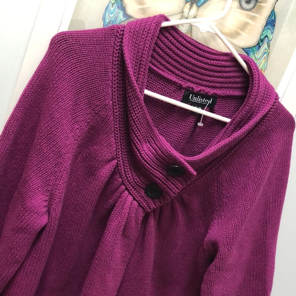 ❤️EUC Unlisted By Kenneth Cole Cardigan Woman Size XL Purple Pink Knitted - Picture 2 of 12